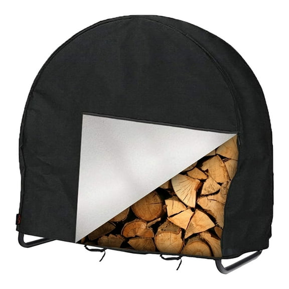 Outdoor Firewood Log Rack Cover, Heavy Duty UV Resistant Rain Windproof Dry Wood Pile Holder Storage Tarp Cover, Log Hoop Tarp (40" x 24" x 41")