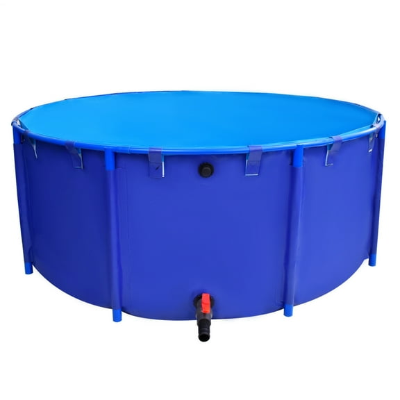 Outdoor Fish Farming Pool, Heavy-Duty Canvas Pond with Bracket, 634-Gal Capacity for Shrimp Culture, Farm Irrigation, Rainwater Harvesting(78.7x31.5in)