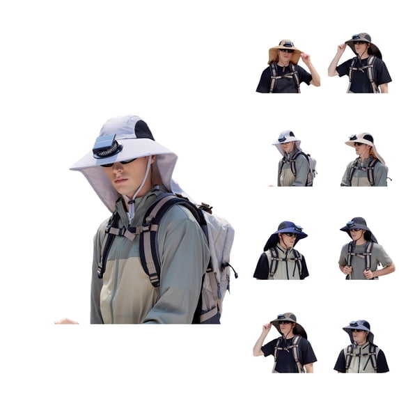 Outdoor Fisherman Bucket Hat - Waterproof Safari Sun Protection Solar Fan Hat For Men And Women UPF50+ Sun Fisherman Hat With Wide Brim And Sunshade Outdoor Fisherman Hat