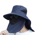 thumbnail image 1 of Outdoor Fisherman Hat with Face Cover and Neck Flap, Wide Brim Sun Hat with Breathable Mesh, Adjustable Strap, Foldable Safari Hat for Fishing, Hiking, Camping, 1 of 6