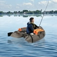 thumbnail image 1 of Outdoor Fishing Boat Inflatable Boat Raft with Pump Adjustable Backrest 130kg 136*105*54cm Used in Oceans, Lakes, Rivers, 1 of 22