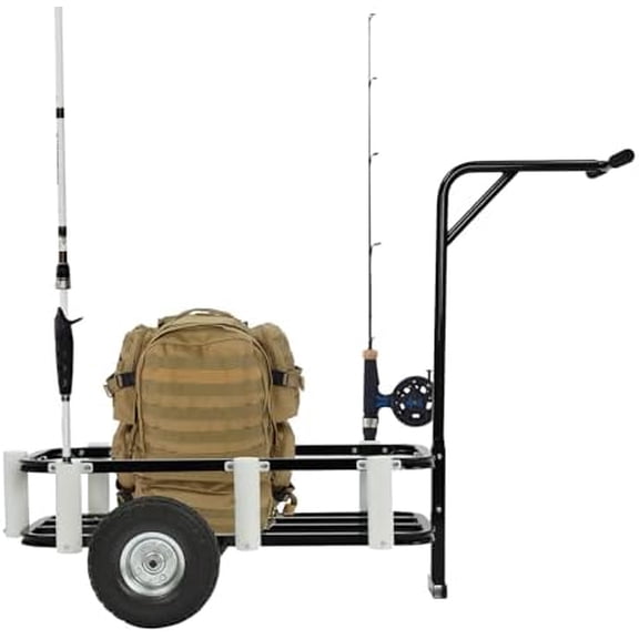 Outdoor Fishing Cart, Beach Wagon Trolley with Big Balloon Wheels, Large Capacity Fishing Wagon Cart, Heavy Duty Surf Cart, 34"x 15" Basket, for Fishing, Camping$$Garden & Patio