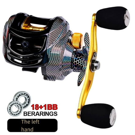 Outdoor Fishing DW132 Baitcasting Reel - 7.2:1 Ratio, 18+1BB, 3 Spool Types