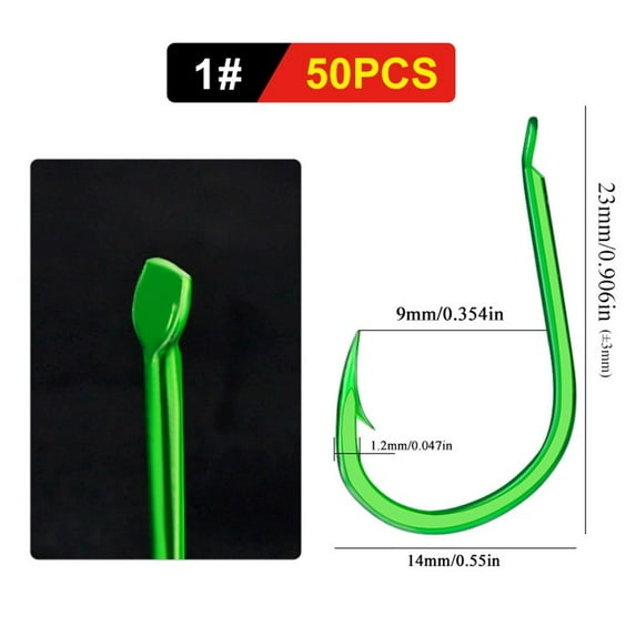 Outdoor Fishing Fluorescent Green Hooks High Carbon Steel, Barbed