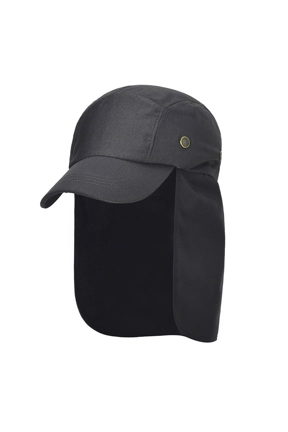 Outdoor Fishing Hat,Climbing Sunshade Hat,Shoulder Cape Headwear,Multifunctional Outdoor Fishing Hat Breathable Foldable Shoulder Cape Effective Uv Protection for Climbing Camping,Black