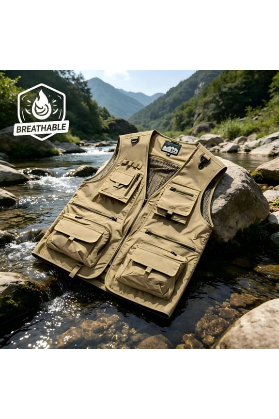 Outdoor Fishing Vest, Men's Lightweight Breathable Mesh Sleeveless Vest!cool!