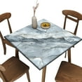 thumbnail image 1 of Outdoor Fitted Tablecloth, Gray Marble Pattern Printed on Oilproof Bridge Table Covers, Great for Breakfast Nook Morning Coffee, Fit for 36" x 36" Square Tables, 1 of 4