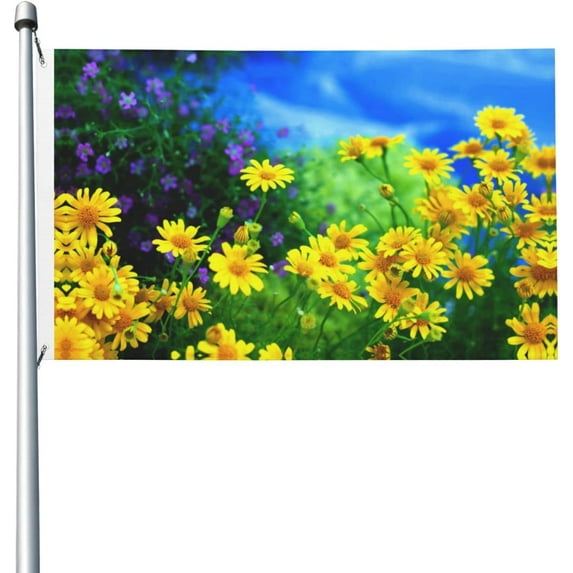 Outdoor Flags Chamomile Yellow flowers field Flags Garden flag Double Sided Yard Flags Spring Summer Holiday Garden Decor for Outside, Lawn, Porch, Balcony