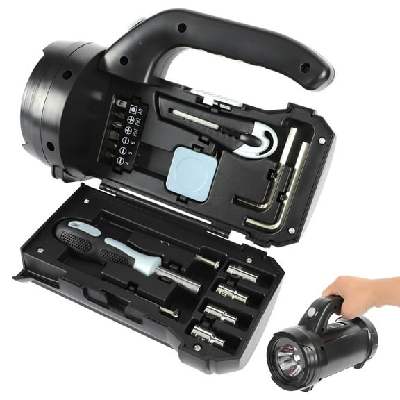 Outdoor Flashlight Kit, Flashlight for Camping with Hand Tool Portable Battery Torch for Camping, Hiking and Home Use Multifunctional Illuminating Tool for Outdoor Activities