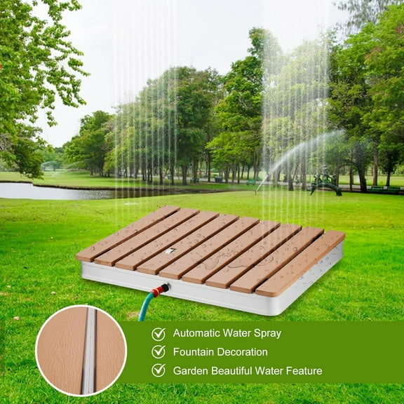 Outdoor Floor Shower with Foot Control Non-Slip Garden Shower Panel up to 4m Fountain Height