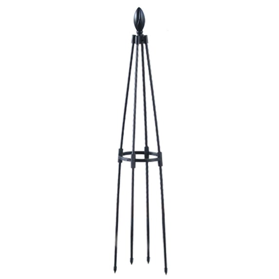 Outdoor Flower Bud Shaped Plant Trellis, Black Assembly Climbing Plant Support for Vines, Decorative Garden Frame for Balcony, Patio, and Container Gardening, and Functional Plant Stand