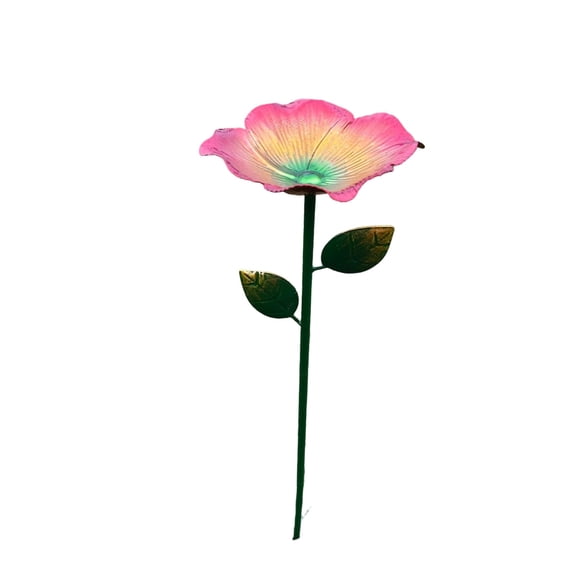 Outdoor Flower-Shaped Metal Water Feeder for Garden – Stable Stake Design with Adjustable Height for Bird and Insect Hydration