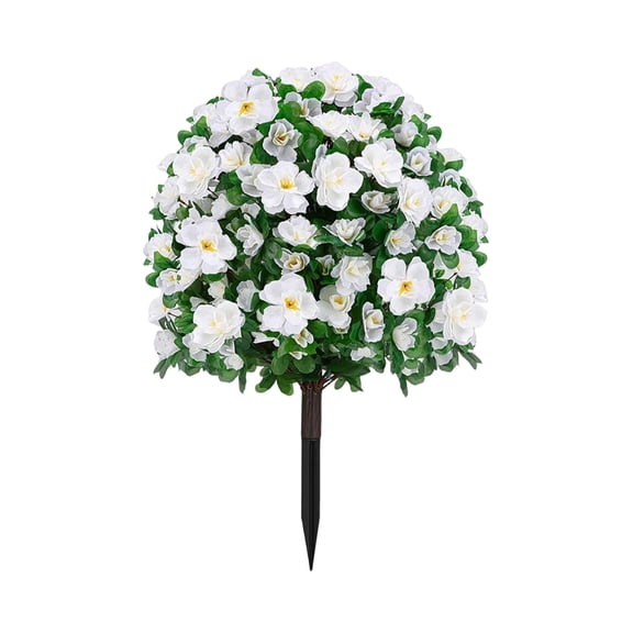 Outdoor Flowers Artificial for Porch Azalea Bush, Front Yard Decor, Outdoor Faux Plants, Flower Decorations Garden Stake