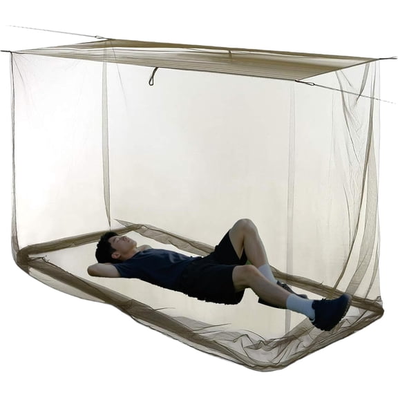 Outdoor Fly Net Rectangular Portable Protective, Camping Canopy Mesh for Backyard Patio Travel Hiking