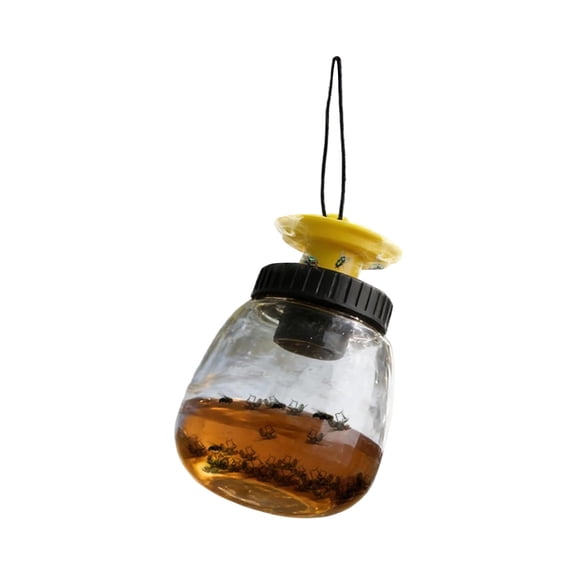 Outdoor Fly Trap Reusable Plastic Bottle with Secure Lid and Funnel Design for Effective Insect Control in Gardens Yards Patios