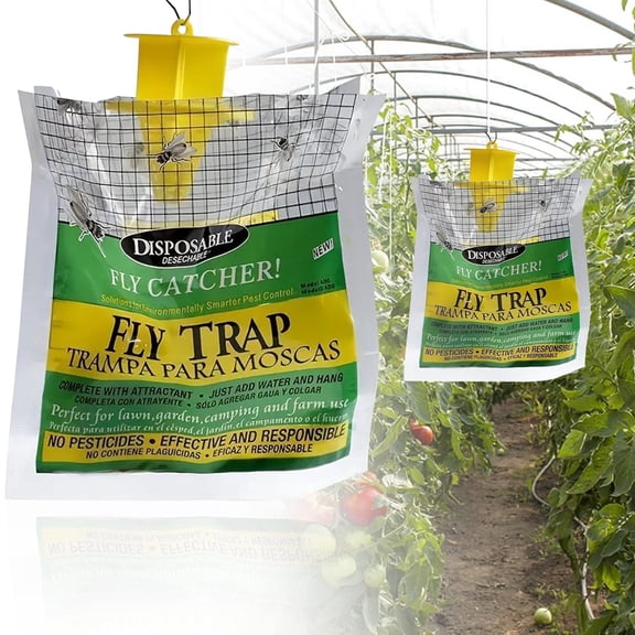 Outdoor Fly Traps for Patio, Pre-Baited Fly Bags Outdoor Disposable, Hanging Fly Catcher Hunter Stable Control Repellent