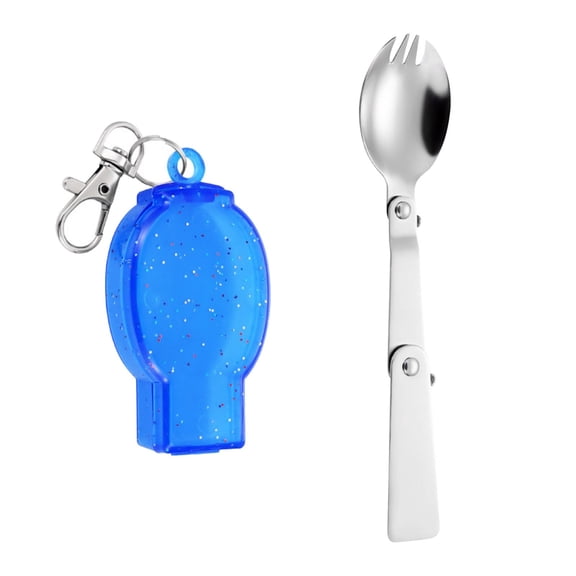 Outdoor Foldable 304 Stainless Flatware Portable Multi Use Utensil Matching Storage Case For Camping Travel Picnic Hiking Meal Prep