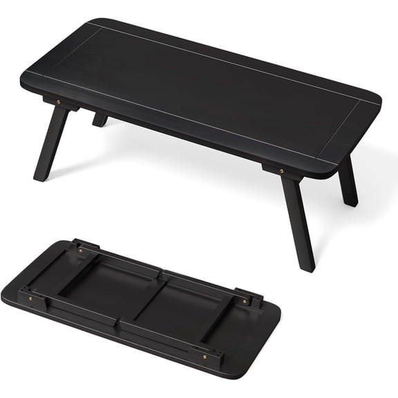Outdoor Foldable Coffee Table (No Assembly Required) Oval Poplar Low Table Suitable for Balconies, Porches, and Patios