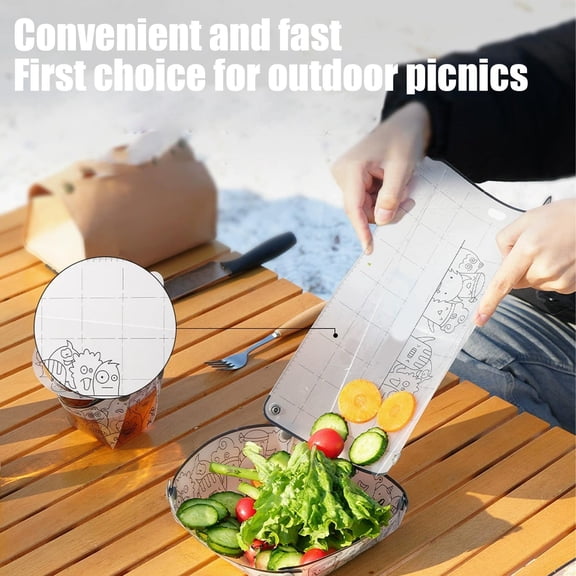 Outdoor Foldable Cutting Board - Camping Cutting Board, Portable Foldable Cutting Board Space Saving Chopping Board, Non-Slip Cutting Mat Food Grade Flexible Camping Accessories for Vegetable