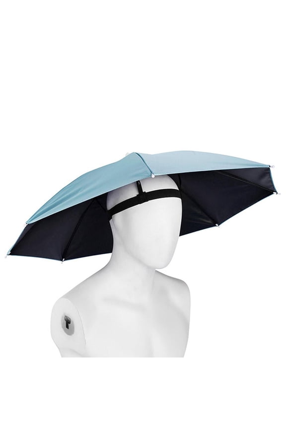 Outdoor Foldable Sun Umbrella Hat Fishing Camping Headwear Hats Cap Head· X7Y2