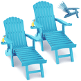 thumbnail image 1 of Outdoor Adirondack Chair Set of 2 Patio Lounge Folding Chairs for Pools Deck Lawn and Garden Seating, 1 of 8