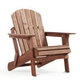 thumbnail image 1 of Outdoor Folding Adirondack Chair with BackRest & SeatBoard,Wood Patio Chair for Garden Backyard Porch,Coffee, 1 of 7