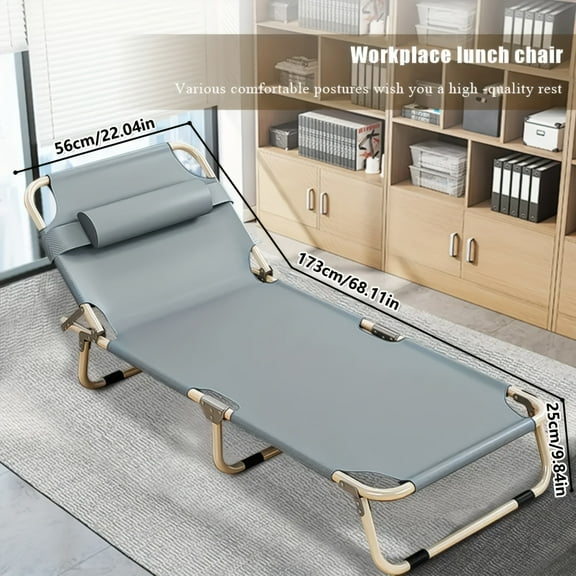 Outdoor Folding Bed with Mattress, 600LBS Capacity Camping Bed, Portable Foldable Guest Bed for Adults Teens, Travel, Garden, Balcony Use.