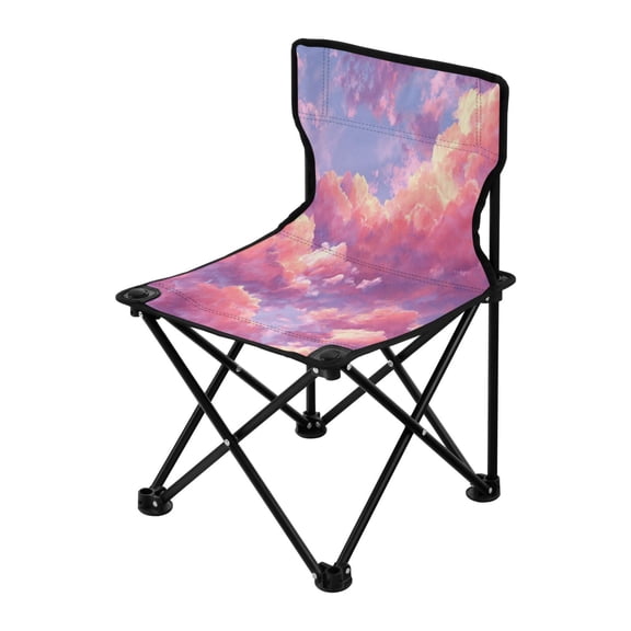 Outdoor Folding Chair 14.46x14.46x22.83 Inches, Camping Folding Chair Easy to Carry Ideal for Outdoor Picnics Camping Park Fishing Beautiful Pink Clouds