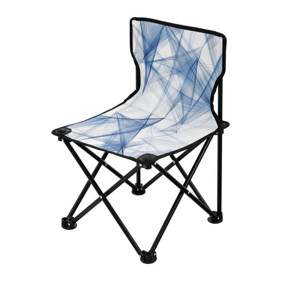 Outdoor Folding Chair 14.46x14.46x22.83 Inches, Camping Folding Chair Easy to Carry Ideal for Outdoor Picnics Camping Park Fishing Blue Cartoon Triangle