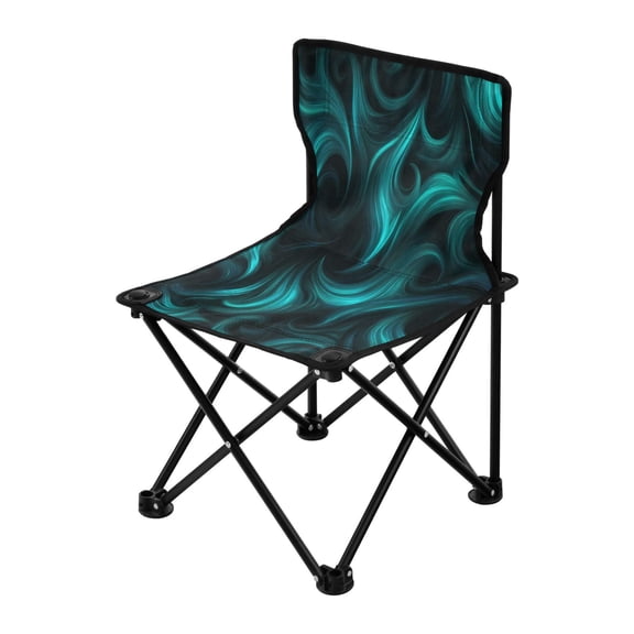 Outdoor Folding Chair 14.46x14.46x22.83 Inches, Camping Folding Chair Easy to Carry Ideal for Outdoor Picnics Camping Park Fishing Bold Cyan Green Vortex