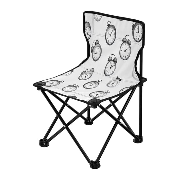 Outdoor Folding Chair 14.46x14.46x22.83 Inches, Camping Folding Chair Easy to Carry Ideal for Outdoor Picnics Camping Park Fishing Cartoon Alarm Clock