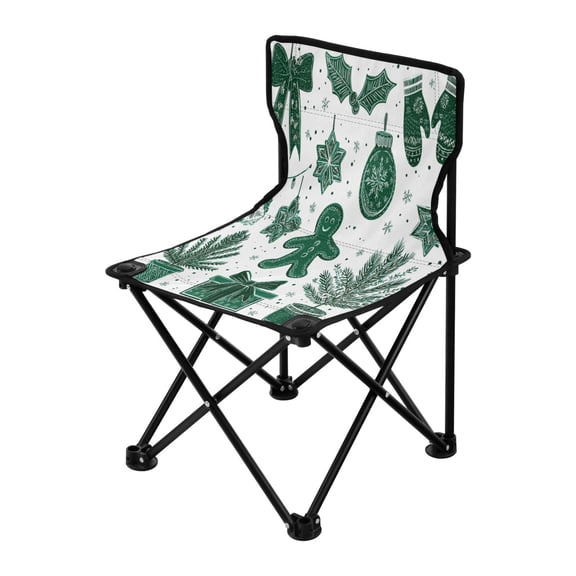 Outdoor Folding Chair 14.46x14.46x22.83 Inches, Camping Folding Chair Easy to Carry Ideal for Outdoor Picnics Camping Park Fishing Cartoon Gingerbread Man