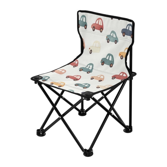 Outdoor Folding Chair 14.46x14.46x22.83 Inches, Camping Folding Chair Easy to Carry Ideal for Outdoor Picnics Camping Park Fishing Color Cartoon Car Seamless