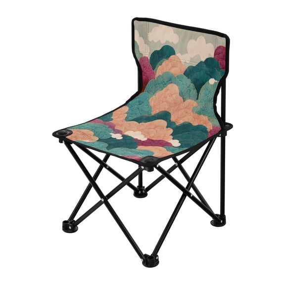 Outdoor Folding Chair 14.46x14.46x22.83 Inches, Camping Folding Chair Easy to Carry Ideal for Outdoor Picnics Camping Park Fishing Colorful and Beautiful Clouds