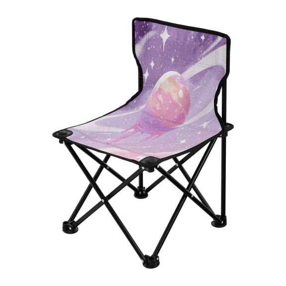 Outdoor Folding Chair 14.46x14.46x22.83 Inches, Camping Folding Chair Easy to Carry Ideal for Outdoor Picnics Camping Park Fishing Fantasy Cartoon Style Planet