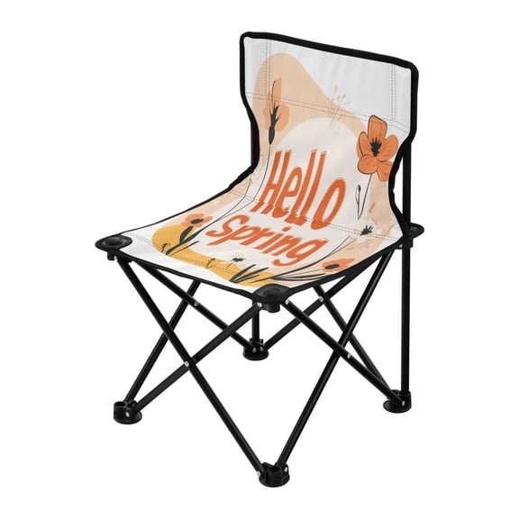 Outdoor Folding Chair 14.46x14.46x22.83 Inches, Camping Folding Chair Easy to Carry Ideal for Outdoor Picnics Camping Park Fishing Hello Spring Pattern