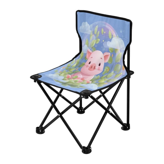 Outdoor Folding Chair 14.46x14.46x22.83 Inches, Camping Folding Chair Easy to Carry Ideal for Outdoor Picnics Camping Park Fishing Piglet Inside Bubble