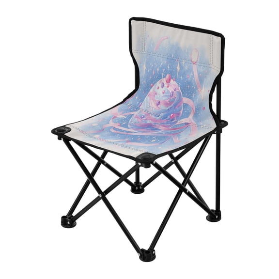 Outdoor Folding Chair 14.46x14.46x22.83 Inches, Camping Folding Chair Easy to Carry Ideal for Outdoor Picnics Camping Park Fishing Playful Cartoon Style Planet