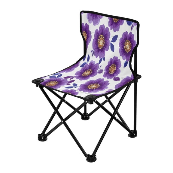 Outdoor Folding Chair 14.46x14.46x22.83 Inches, Camping Folding Chair Easy to Carry Ideal for Outdoor Picnics Camping Park Fishing Retro Groovy Purple Daisies