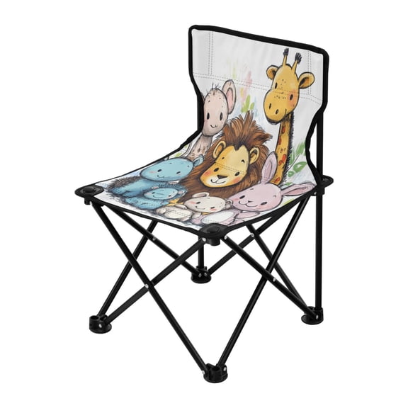 Outdoor Folding Chair 14.46x14.46x22.83 Inches, Camping Folding Chair Easy to Carry Ideal for Outdoor Picnics Camping Park Fishing Super Cute Little Animals