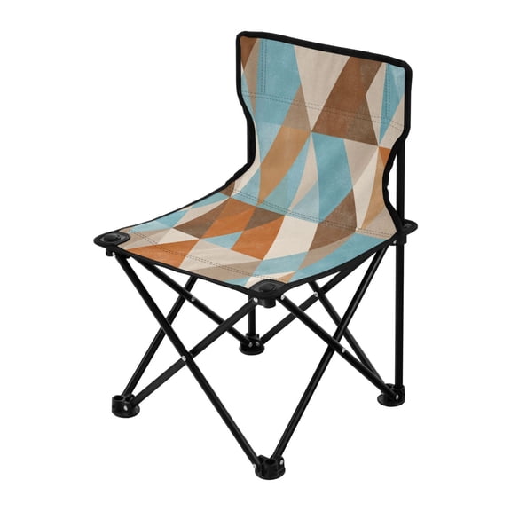Outdoor Folding Chair 14.46x14.46x22.83 Inches, Camping Folding Chair Easy to Carry Ideal for Outdoor Picnics Camping Park Fishing Terracotta Triangle Geometric Mosaic