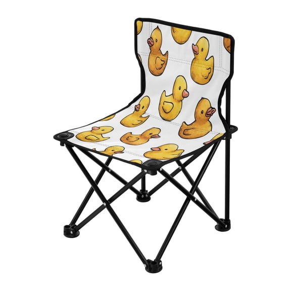 Outdoor Folding Chair 14.46x14.46x22.83 Inches, Camping Folding Chair Easy to Carry Ideal for Outdoor Picnics Camping Park Fishing Yellow Duck Seamless