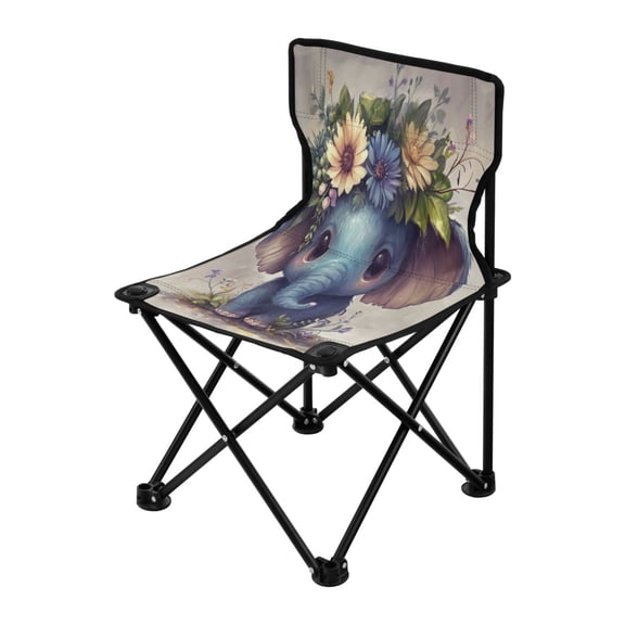 Outdoor Folding Chair 14.46x14.46x22.83 Inches, Camping Folding Chair Easy to Carry Ideal for Outdoor Picnics Camping Park Fishing Adorable Elephant