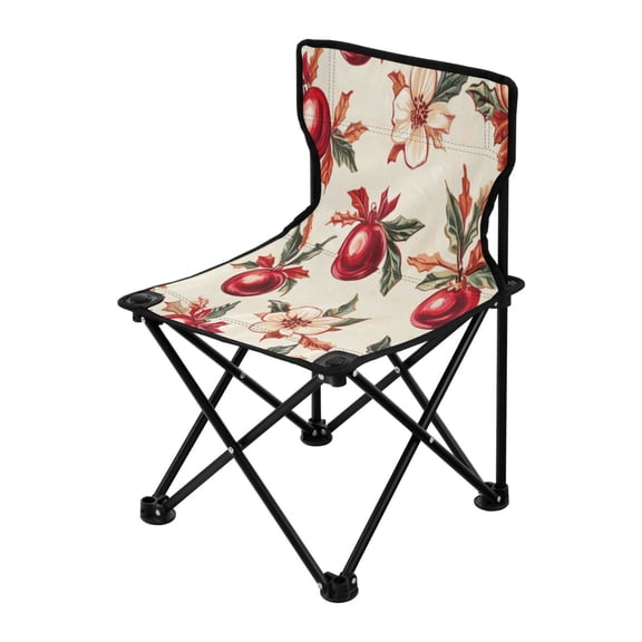 Outdoor Folding Chair 14.46x14.46x22.83 Inches, Camping Folding Chair Easy to Carry Ideal for Outdoor Picnics Camping Park Fishing Christmas Red Ball