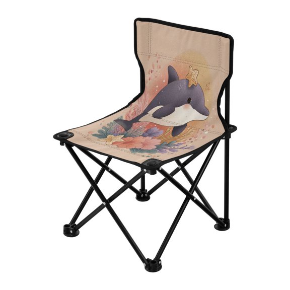 Outdoor Folding Chair 14.46x14.46x22.83 Inches, Camping Folding Chair Easy to Carry Ideal for Outdoor Picnics Camping Park Fishing Dolphin