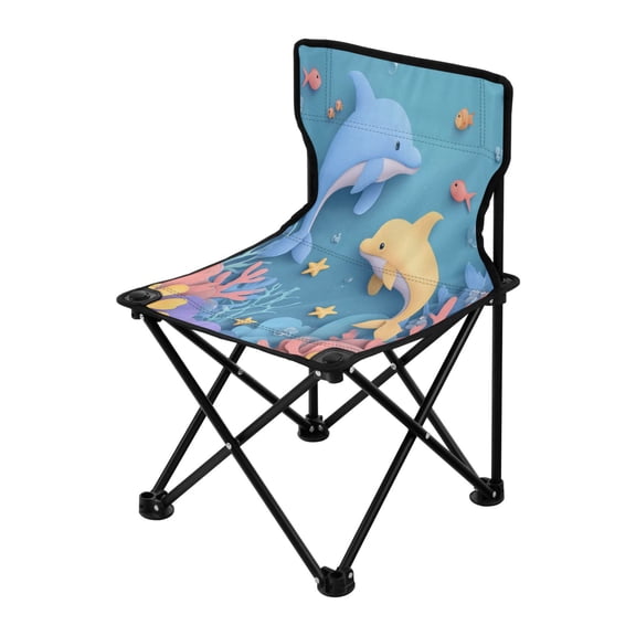 Outdoor Folding Chair 14.46x14.46x22.83 Inches, Camping Folding Chair Easy to Carry Ideal for Outdoor Picnics Camping Park Fishing Dolphins
