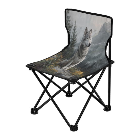 Outdoor Folding Chair 14.46x14.46x22.83 Inches, Camping Folding Chair Easy to Carry Ideal for Outdoor Picnics Camping Park Fishing Gray Wolf