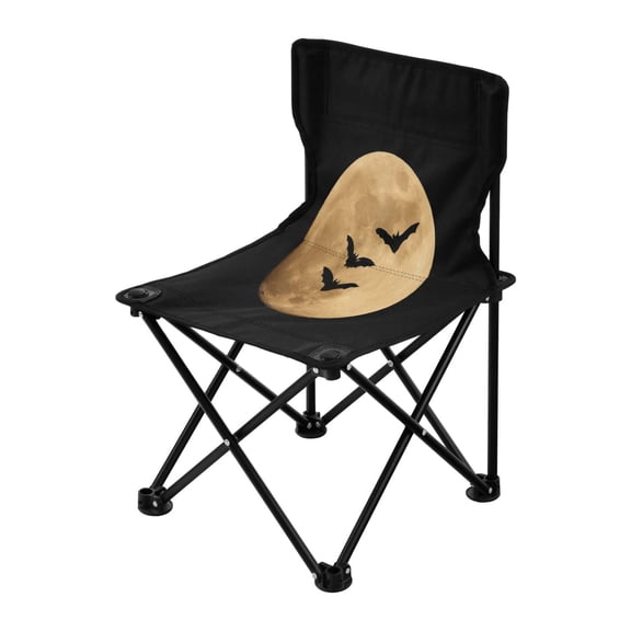 Outdoor Folding Chair 14.46x14.46x22.83 Inches, Camping Folding Chair Easy to Carry Ideal for Outdoor Picnics Camping Park Fishing Halloween Moon Bat