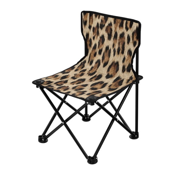 Outdoor Folding Chair 14.46x14.46x22.83 Inches, Camping Folding Chair Easy to Carry Ideal for Outdoor Picnics Camping Park Fishing Leopard Pattern