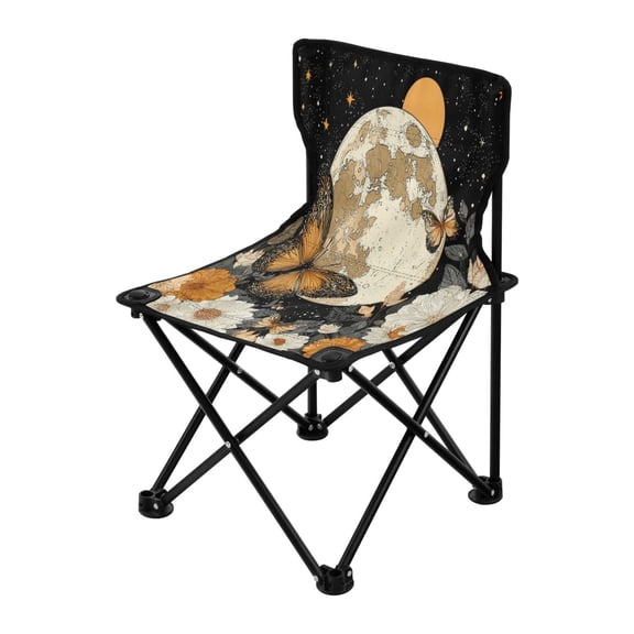 Outdoor Folding Chair 14.46x14.46x22.83 Inches, Camping Folding Chair Easy to Carry Ideal for Outdoor Picnics Camping Park Fishing Moon Butterfly